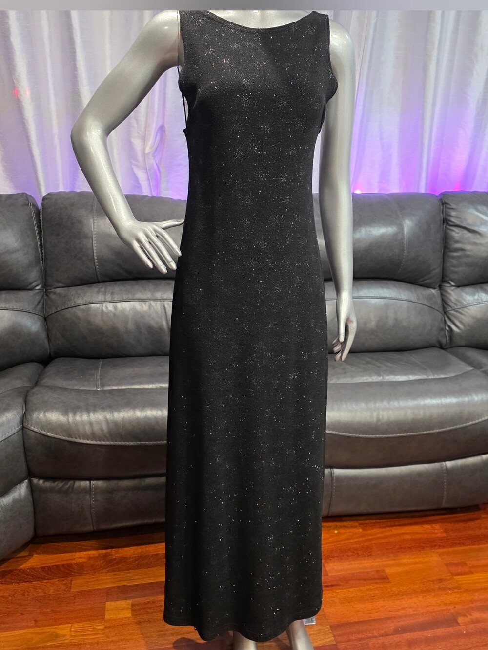 Vtg Ronnie Nicole by Ouida Evening Dress 10 Petite Star Sparkle Whimseygoth 90s